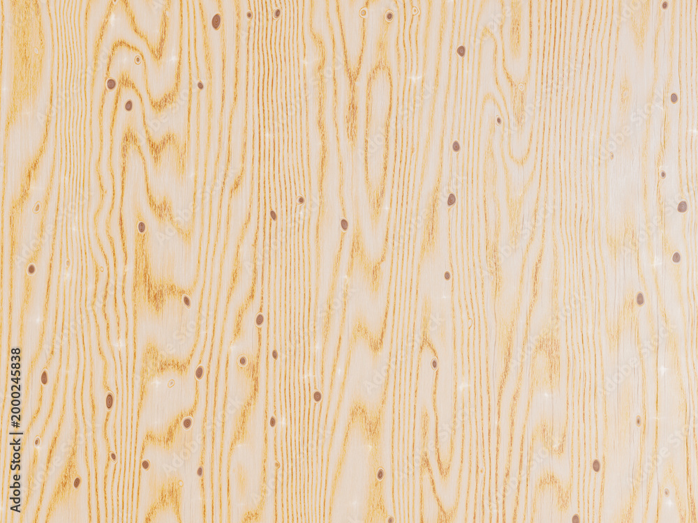 Fototapeta premium Natural light wood surface with wavy vertical grain and scattered dark mineral streaks.