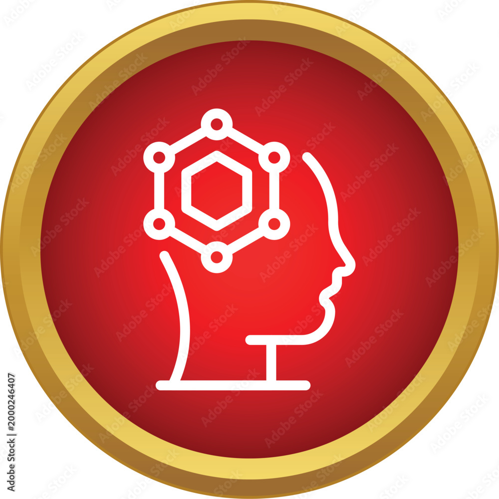 Naklejka premium Human head profile illustrating artificial intelligence and machine learning concepts