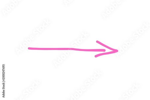 Pink Marker Arrow Pointing Right Isolated on White Background