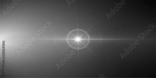 A bright, central light source in a dark backdrop. The bright star illuminates and spreads light to create dramatic effects.