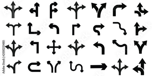 Fotografi Road way direction arrow sign