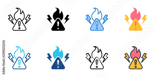 Overload icons set multiple style collection. Editable stroke 
