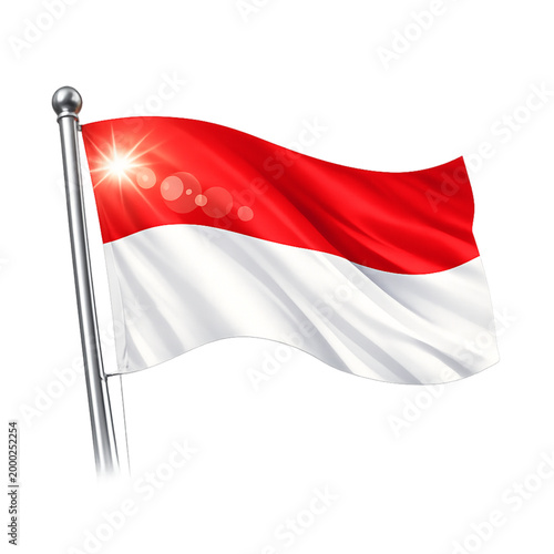 waving flag, sunlight flare, flag waving, backlit flag, lens flare, sunlight glow, patriotic theme, national flag, freedom concept, outdoor scene, warm light, golden hour, breeze motion, fabric textur