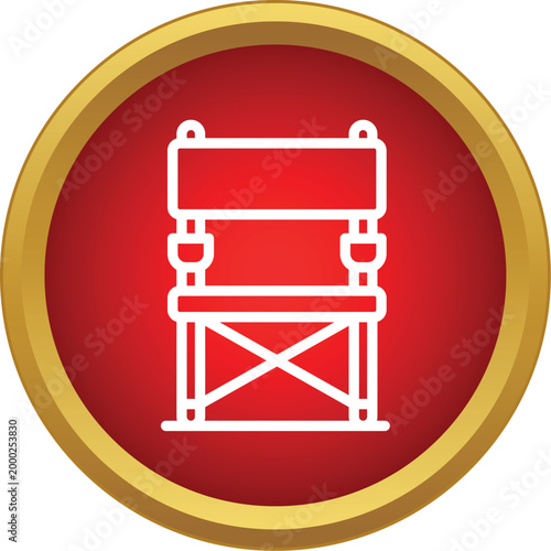 Director's chair icon representing movie production, cinema, and backstage equipment