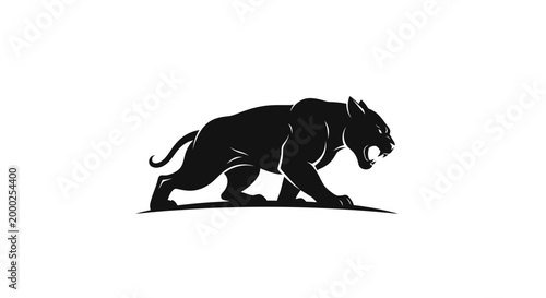 Modern Black Panther Head Mascot Vector Logo Isolated on White