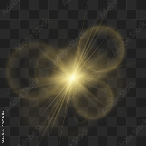 Принти на полотні Bright sun icon sparkles with glossy golden flares and soft gradients