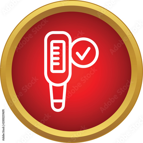 Thermometer showing healthy temperature with a checkmark symbol