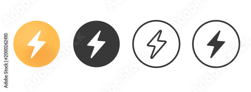 Lightning bolt energy power icon line stroke outline vector as fast speed service flash sign symbol modern ui interface element graphic set, electricity warning alert logo danger bold solid clip art
