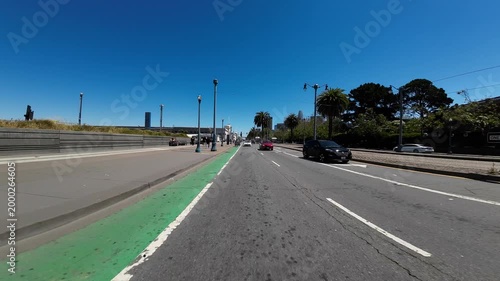San Francisco Embarcadero North 13 Rear View at Pier 27 Driving Plate California USA Ultra Wide