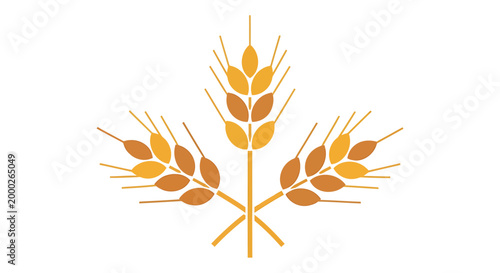 Wheat, grain, agriculture icons, vector, golden, harvest symbols