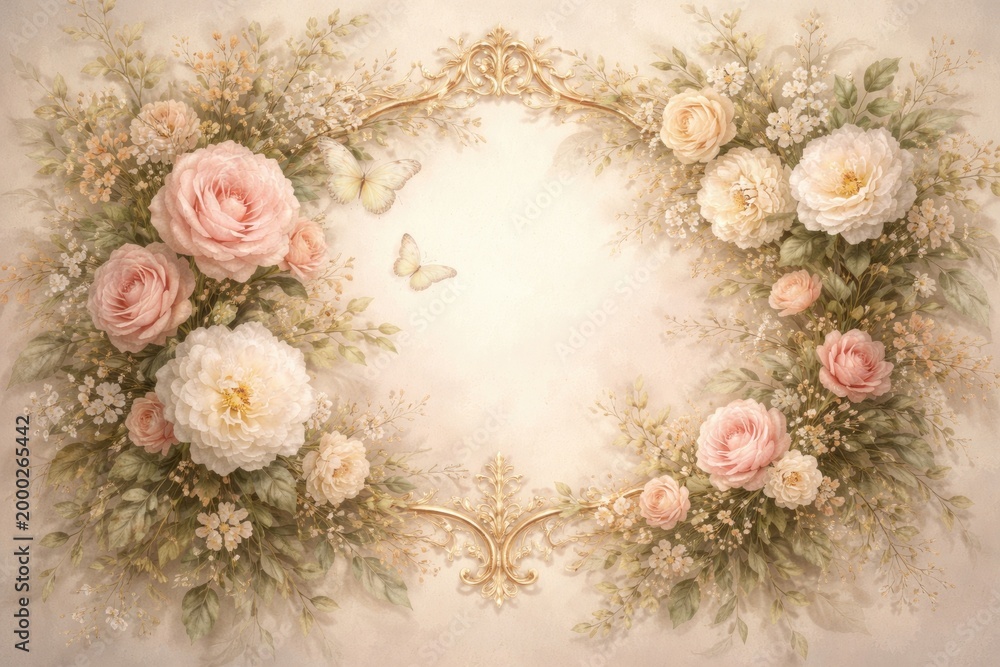 Obraz premium Graceful antique botanical image tailored for wedding festivities