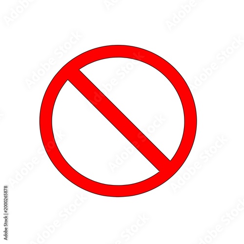 Foto A red no symbol or prohibition sign, featuring a red circle with a diagonal line through it on a white background