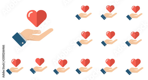 Hands Offering Hearts - Symbol of Love, Care, Charity, and Generosity