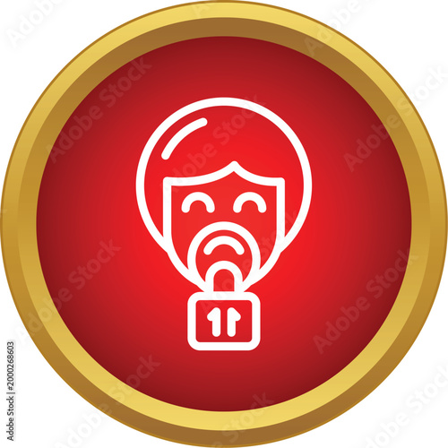 Person with a lock over their mouth representing silenced speech and communication restriction