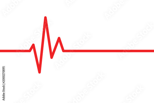 Simple red ECG line medical element