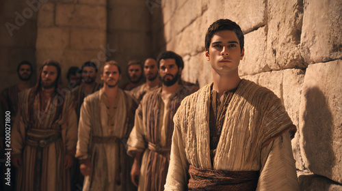 Joseph Comforts His Brothers While They Are in Egypt. Old Testament Story Scene
