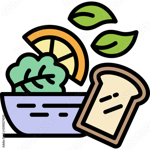 Whole Food lineal color icon