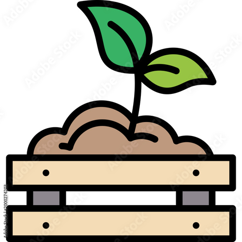 Plant Based lineal color icon