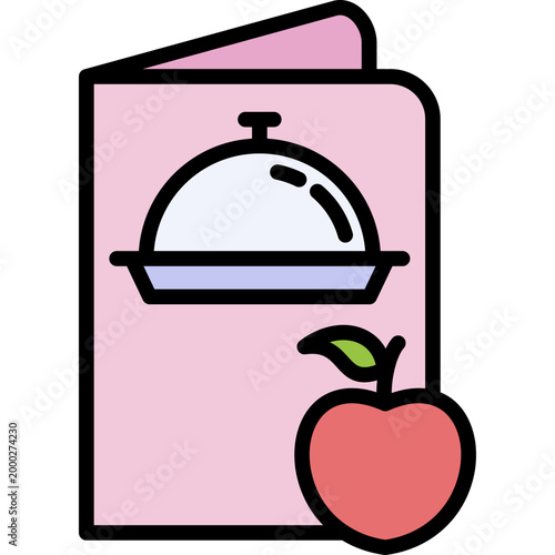 Healthy Menu lineal color icon