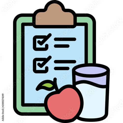 Diet Plan lineal color icon