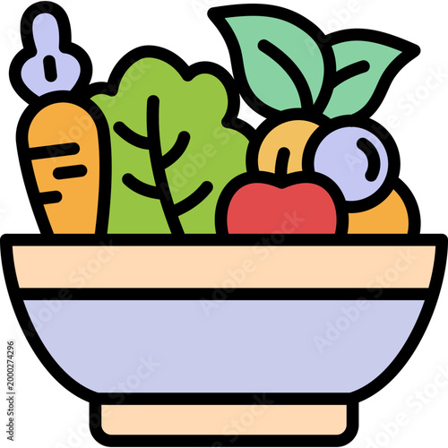 Fresh Ingredients lineal color icon