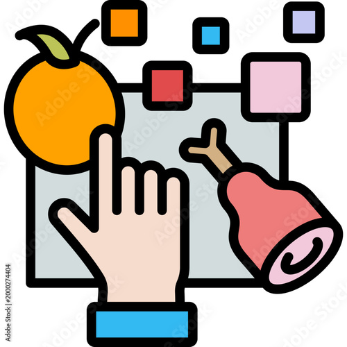 Portion Control lineal color icon
