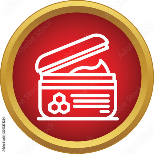 Honey cream jar icon representing natural skincare and beauty products