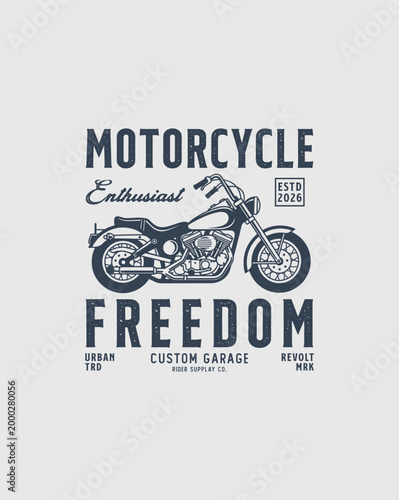 Vintage Motorcycle Enthusiast Freedom Custom Garage Design.