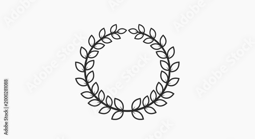 Laurel wreath illustration emblem of achievement and recognition on white