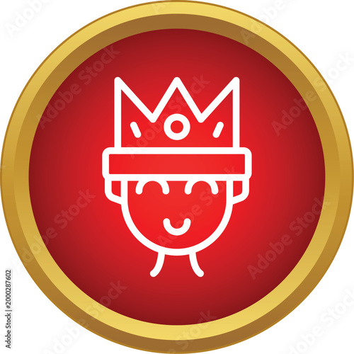 User icon depicting a person wearing a crown, symbolizing success and authority