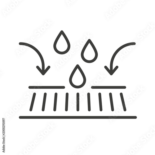 Drainage icon, urban waste drainage, waterway filter, line vector illustration