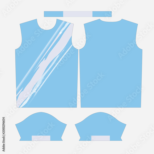 Sky Blue and White Brush Stroke Sports Jersey Sublimation Print Template