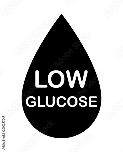 Vector illustration of a low blood sugar, or hypoglycemia icon on a white background.