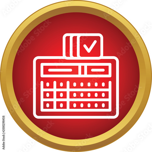 Ballot box icon showing registered votes and election choices