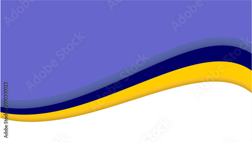Vibrant wavy lines of purple, gray, blue, and yellow create a dynamic graphic design.