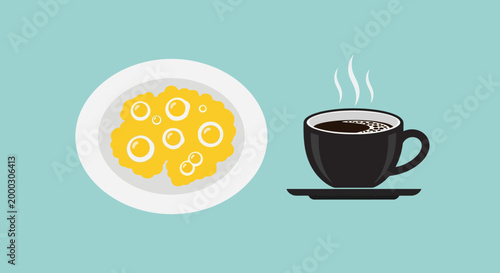 Donuts and a cup of coffee.