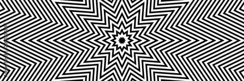 horizontal black and white blended zigzag star shape for background.