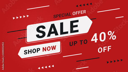 sale banner vibrant geometric design