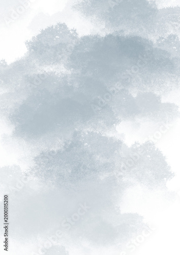 Photos Soft Blue Watercolor Abstract Background, Cloudy Pastel Texture with Copy Space