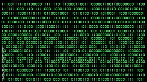 Animation binary digit 1 to 0 code numbers sequence 4k in black background