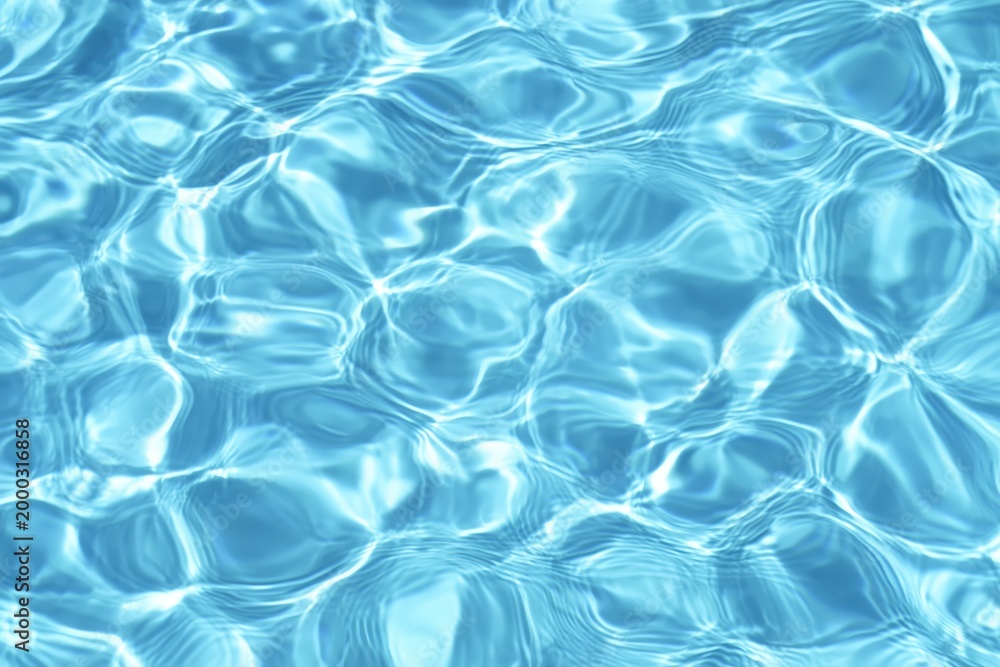 Obraz premium Clear blue water surface with gentle ripples reflecting light, creating a soothing and refreshing pattern.