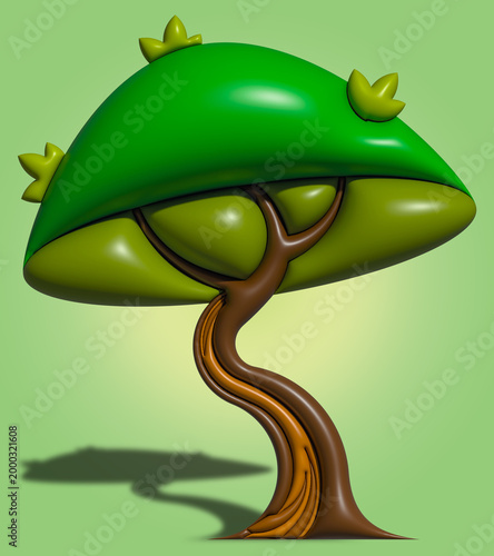 Hier ist ein grüner Pilz.