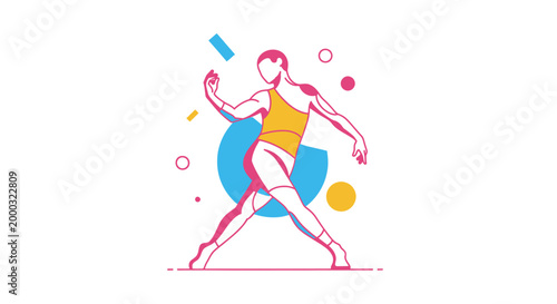 Young woman in motion running fast.