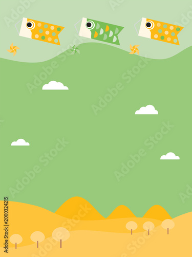 Children’s Day Koinobori Carp Streamers Banner, Japanese Festival Background