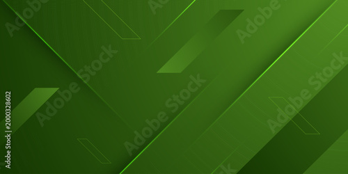 Abstract green background with shadow and light arrow shapes pattern element concept design. Futuristic banner style. 
