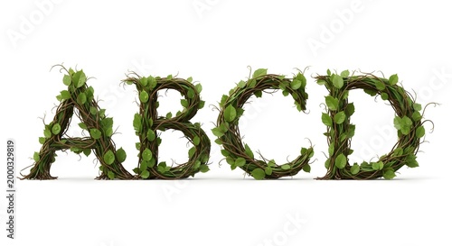 Moss Alphabet Letters ABCD