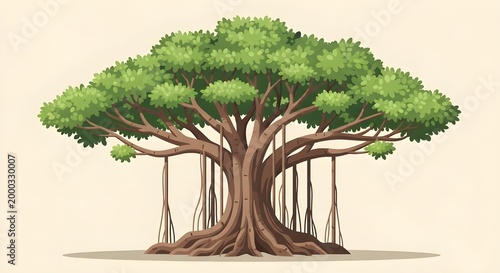 Large Tree Nature Illustration
