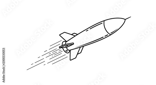 Rocket Launch Illustration Simple