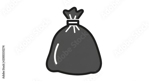 Gray Trash Bag Illustration