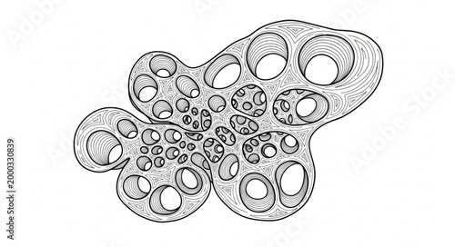 Microscopic view of cells and biological structures.